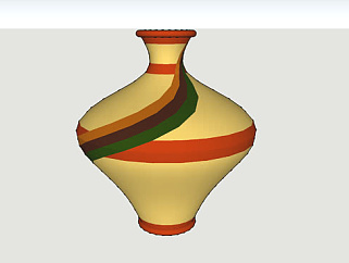 现代彩釉陶器SU模型下载_sketchup草图大师SKP模型