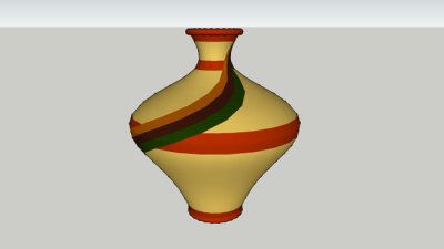 现代彩釉陶器SU模型下载_sketchup草图大师SKP模型