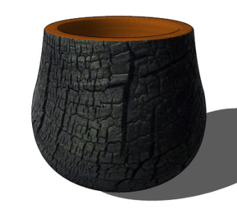 裂痕纹理瓷盆SU模型下载_sketchup草图大师SKP模型