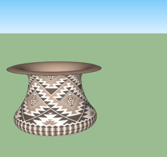 美国土著陶器SU模型下载_sketchup草图大师SKP模型