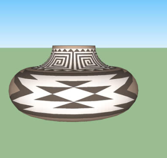 土著陶制瓷器SU模型下载_sketchup草图大师SKP模型