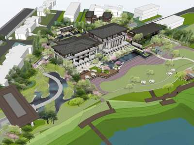 杭州千岛湖天湖甲著建筑SU模型下载_sketchup草图大师SKP模型