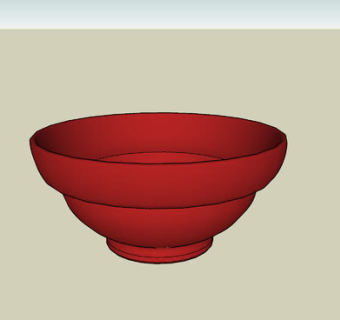 红色陶土陶碗瓷器SU模型下载_sketchup草图大师SKP模型