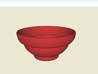 红色陶土陶碗瓷器SU模型下载_sketchup草图大师SKP模型
