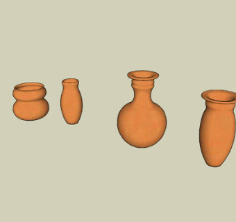 陶土陶器SU模型下载_sketchup草图大师SKP模型
