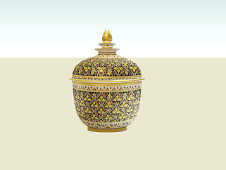 泰国陶瓷器皿SU模型下载_sketchup草图大师SKP模型