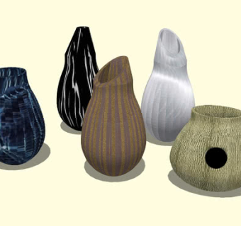 现代艺术花瓶SU模型下载_sketchup草图大师SKP模型