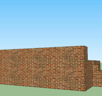 红砖台阶墙SU模型下载_sketchup草图大师SKP模型