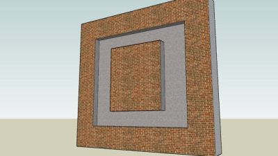 电视红砖墙SU模型下载_sketchup草图大师SKP模型