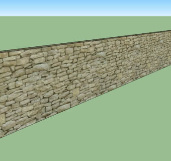 石墙围墙SU模型下载_sketchup草图大师SKP模型