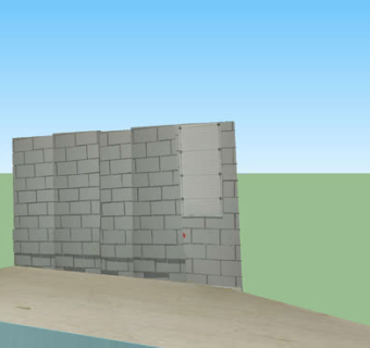 砖石围墙墙体SU模型下载_sketchup草图大师SKP模型