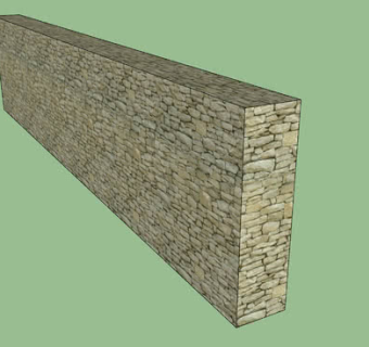 围墙砖石墙体SU模型下载_sketchup草图大师SKP模型