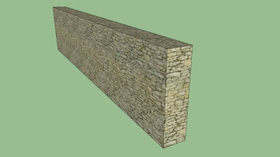 围墙砖石墙体SU模型下载_sketchup草图大师SKP模型