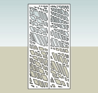 现代镂空墙体SU模型下载_sketchup草图大师SKP模型