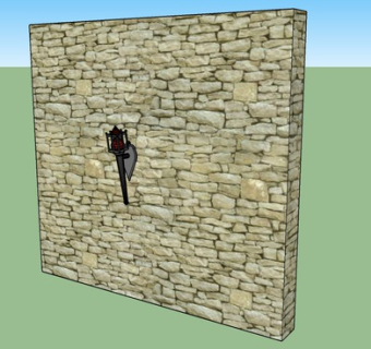 砖石墙上的壁灯SU模型下载_sketchup草图大师SKP模型