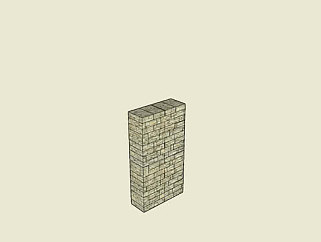 小型砖石墙SU模型下载_sketchup草图大师SKP模型