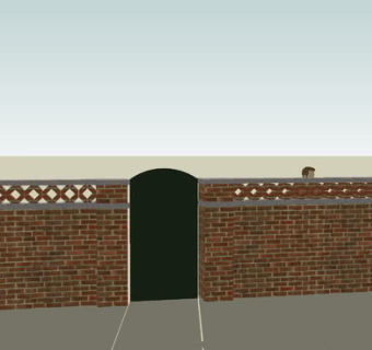 花园墙SU模型下载_sketchup草图大师SKP模型