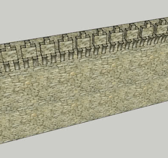 城堡围墙SU模型下载_sketchup草图大师SKP模型
