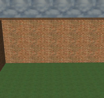 三面红砖围墙SU模型下载_sketchup草图大师SKP模型