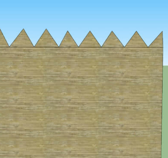 尖尖的木制墙壁SU模型下载_sketchup草图大师SKP模型