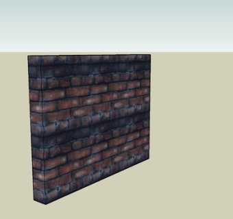 红砖围墙建筑SU模型下载_sketchup草图大师SKP模型