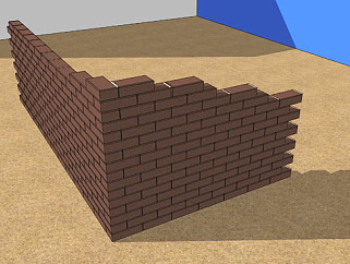 正在堆砌的围墙SU模型下载_sketchup草图大师SKP模型