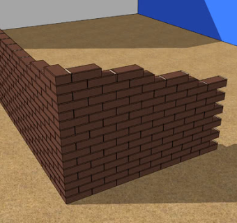 正在堆砌的围墙SU模型下载_sketchup草图大师SKP模型