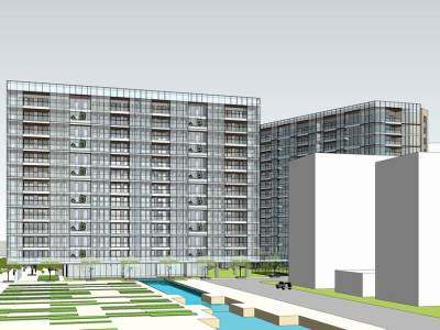 现代公寓酒店住宅建筑SU模型下载_sketchup草图大师SKP模型