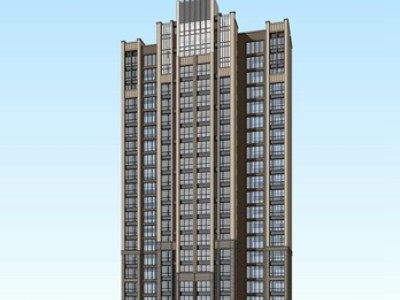 现代风格高层小区建筑住宅SU模型下载_sketchup草图大师SKP模型