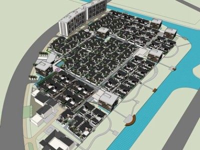 北京中粮瑞府住宅建筑小区SU模型下载_sketchup草图大师SKP模型