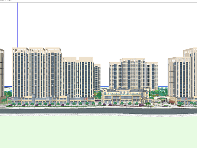 现代景观住宅建筑小区SU模型下载_sketchup草图大师SKP模型