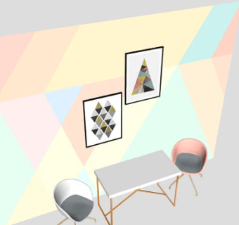 休闲区墙纸壁纸SU模型下载_sketchup草图大师SKP模型