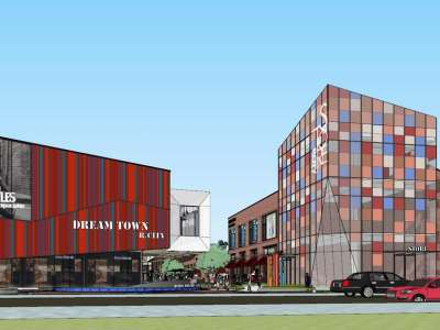 现代风格上海商业街SU模型下载_sketchup草图大师SKP模型