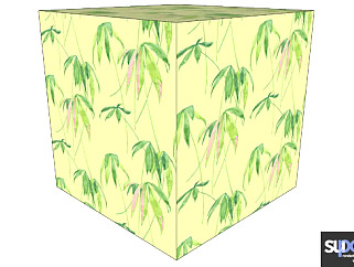 树叶植物墙纸SU模型下载_sketchup草图大师SKP模型