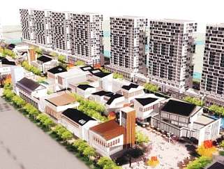 新中式商业街现代公寓建筑SU模型下载_sketchup草图大师SKP模型