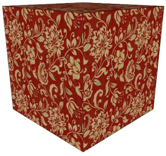 红色金纹花卉墙纸SU模型下载_sketchup草图大师SKP模型