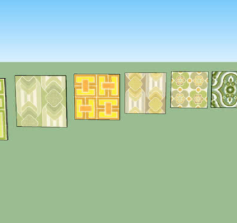 田园风格墙纸合集SU模型下载_sketchup草图大师SKP模型