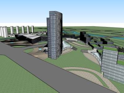 产业园办公科技园SU模型下载_sketchup草图大师SKP模型