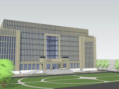 现代某办公楼建筑SU模型下载_sketchup草图大师SKP模型