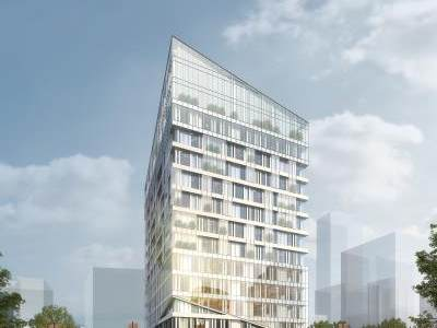 现代风格写字办公楼建筑SU模型下载_sketchup草图大师SKP模型