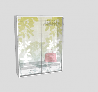 衣橱玻璃艺术推拉门SU模型下载_sketchup草图大师SKP模型