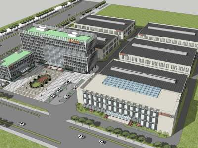 培恩电器厂房办公楼SU模型
