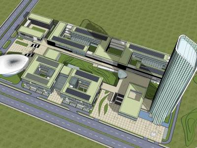 现代办公写字楼SU模型下载_sketchup草图大师SKP模型