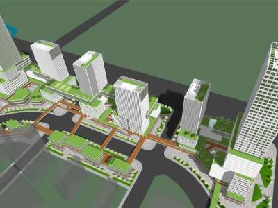 合肥塘溪津门写字办公楼SU模型下载_sketchup草图大师SKP模型