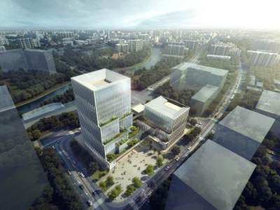 办公写字楼产业园公建SU模型下载_sketchup草图大师SKP模型