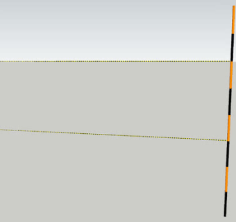 黑黄色色铁杆和两条连接线SU模型下载_sketchup草图大师SKP模型
