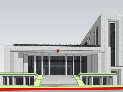 仙居县人民法院办公楼SU模型下载_sketchup草图大师SKP模型