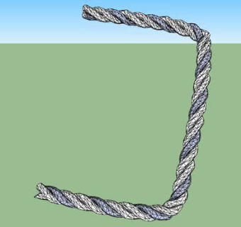3股麻绳草图SU模型下载_sketchup草图大师SKP模型