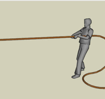 拉着货绳的人SU模型下载_sketchup草图大师SKP模型