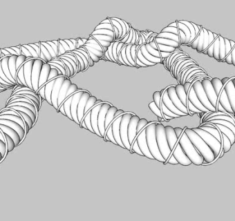 粗长结实的麻绳草图SU模型下载_sketchup草图大师SKP模型
